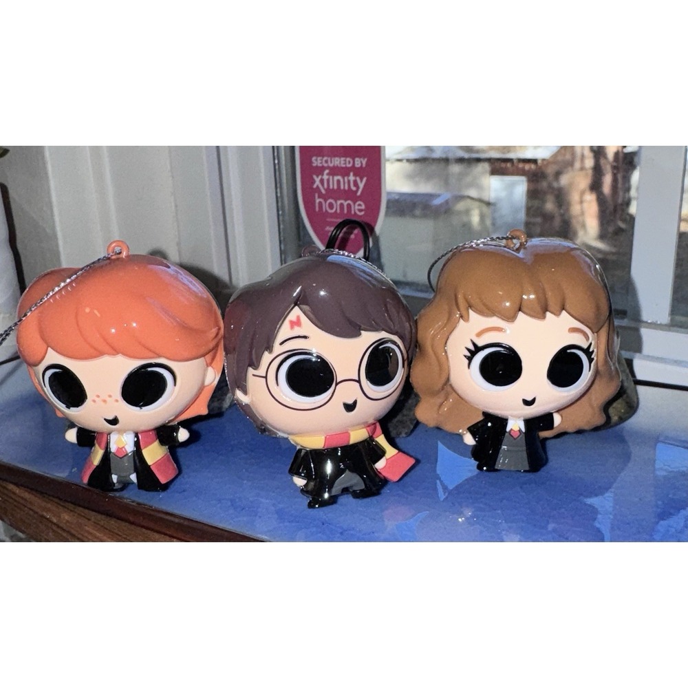 Harry Potter Ron Hermione &‎ Harry Ornaments Shatterproof Hallmark Combo Set NWB